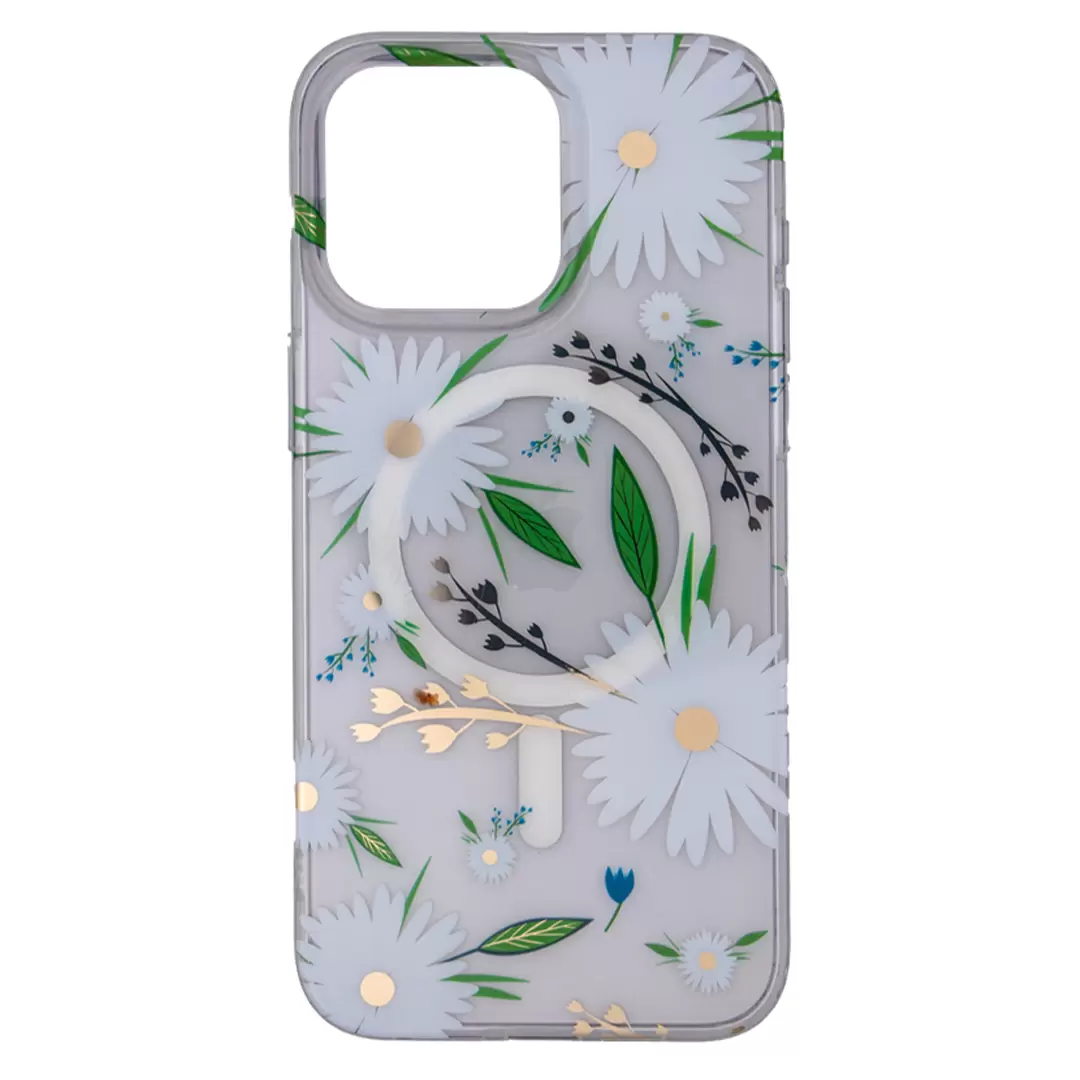 iPhone 15/iPhone 14/iPhone 13 Designed Case MagSafe White Daisy